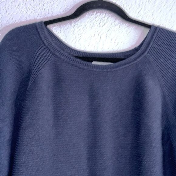 Navy Blue 3/4 Sleeve Ribbed Knit Top By CJ Banks 2X Cotton & Rayon Blend - Picture 4 of 10